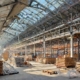 Die Kleinmarkthalle Frankfurt während der Modernisierungsarbeiten, offen und lebendig, zeigt die geschickte Balance zwischen Erneuerung und fortlaufendem Marktbetrieb.